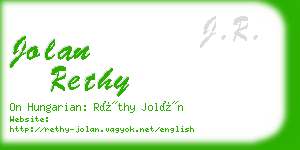 jolan rethy business card